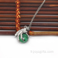 Nouveaux produits 2016 Charm Jewelry Malachite Sphère Dragon Ball Griffe Pendentif